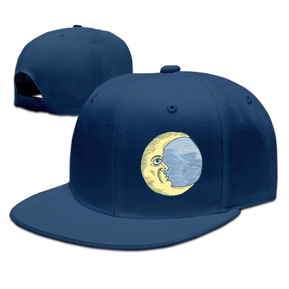 1000x1000 Wlf Drawing Moon Adult Unisex Adjustable Flat Baseball