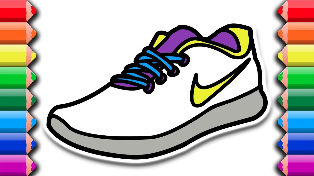 1280x720 How To Draw And Color Nike Snickers Drawing Coloring Pages