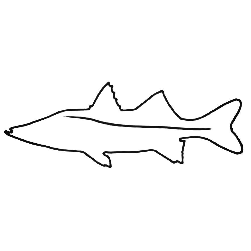 1000x1000 snook outline decal sticker