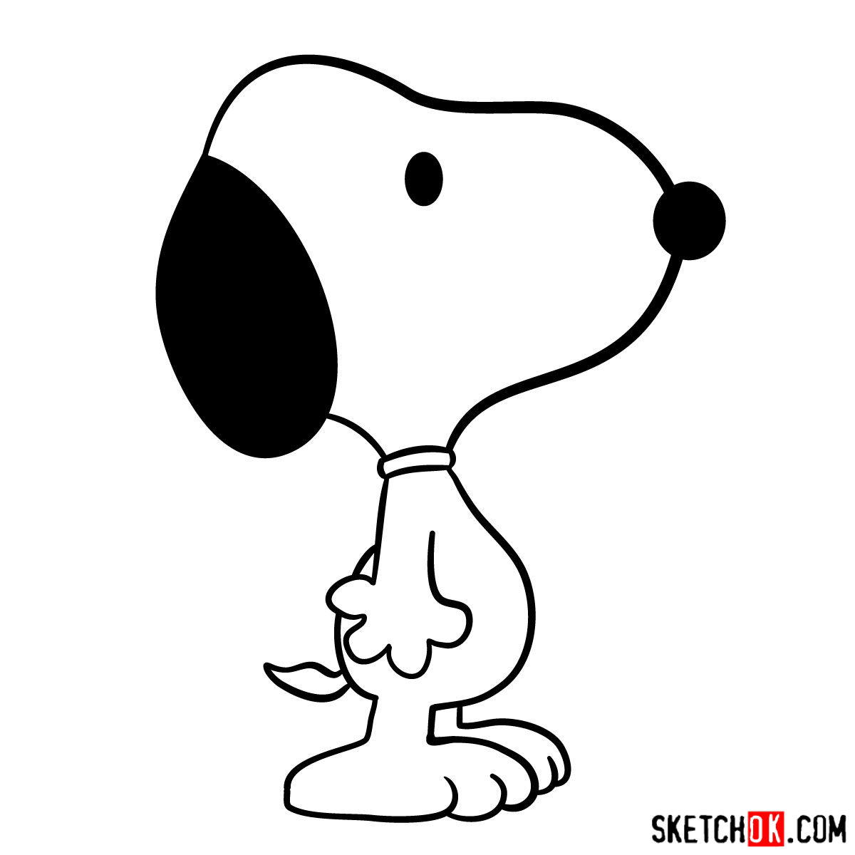 1200x1200 How To Draw Snoopy