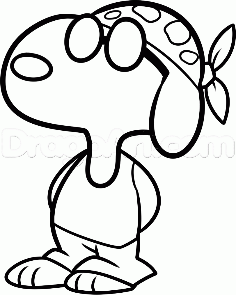 811x1014 Step How To Draw Joe Cool Snoopy