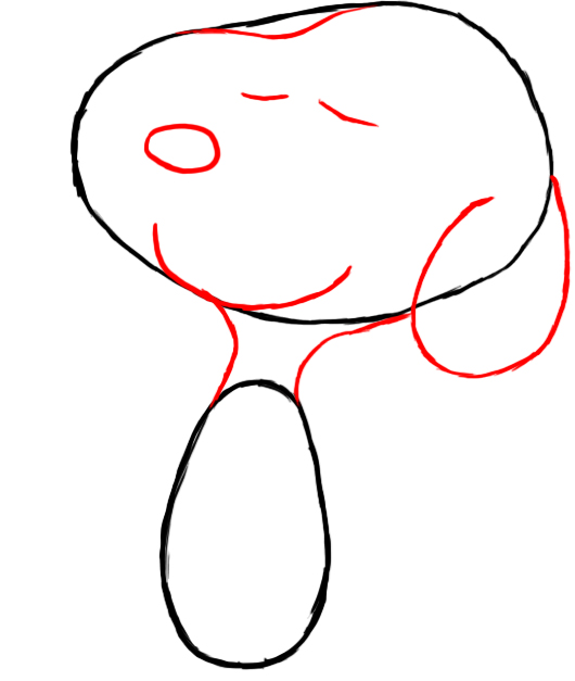 530x627 How To Draw Snoopy