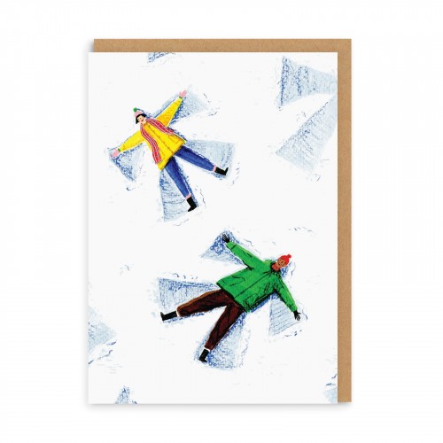 500x500 Snow Angels Greeting Card Ohh Deer