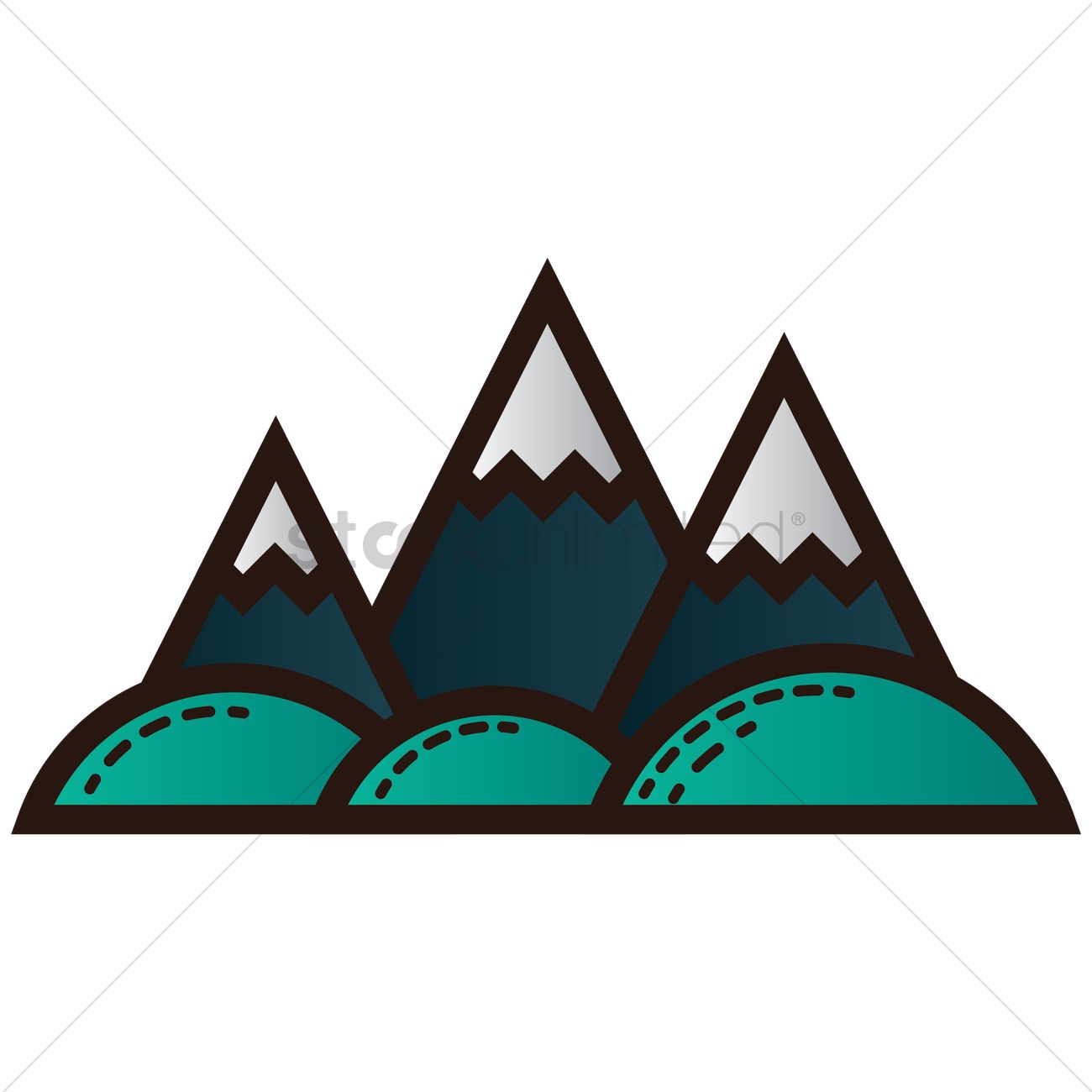 1300x1300 Snow Capped Mountains Vector Image
