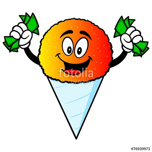 500x500 Snow Cone With Money Stock Image And Royalty Free Vector