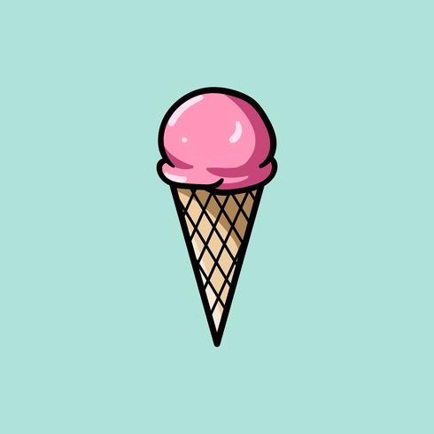 490x490 Ice Cream Waffle Cone Icon Illustration