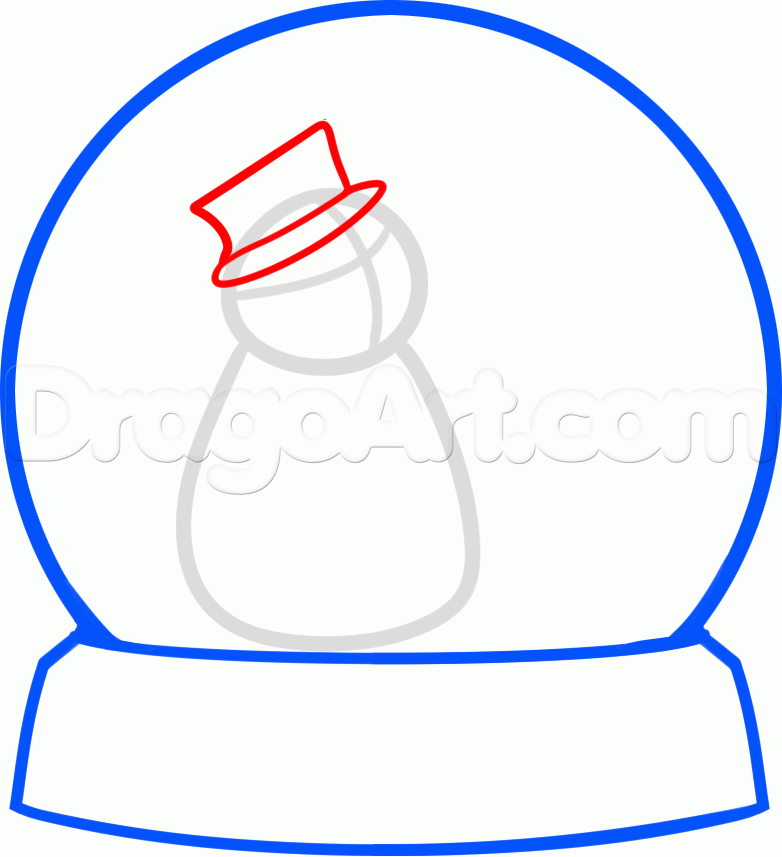 782x857 How To Draw A Snow Globe, Step