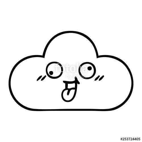 500x500 Line Drawing Cartoon Snow Cloud Stock Image And Royalty Free