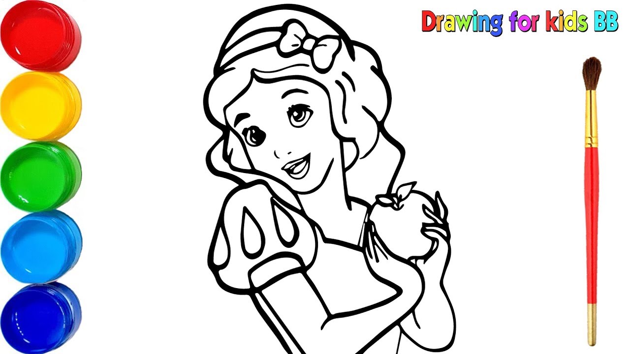 1280x720 Glitter Snow White Drawing And Coloring