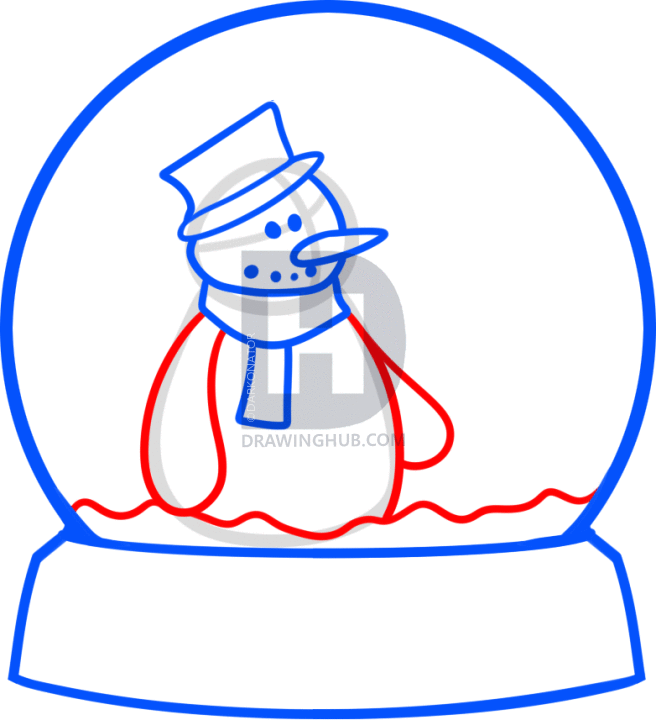 656x720 How To Draw A Snow Globe, Step