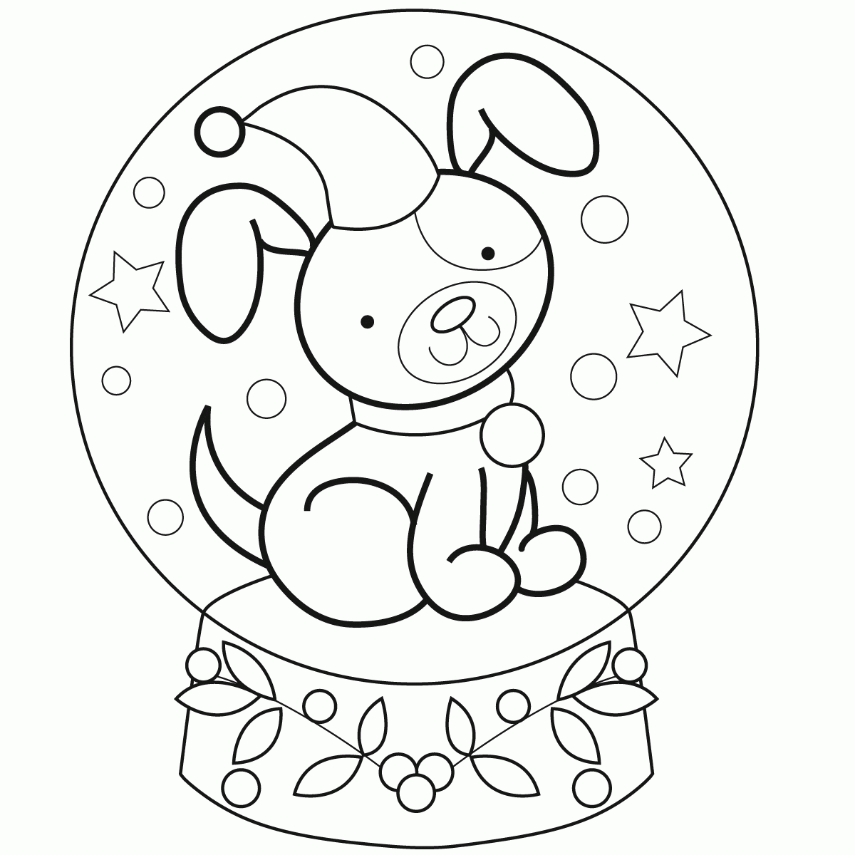 1200x1200 Snow Globe Coloring Page