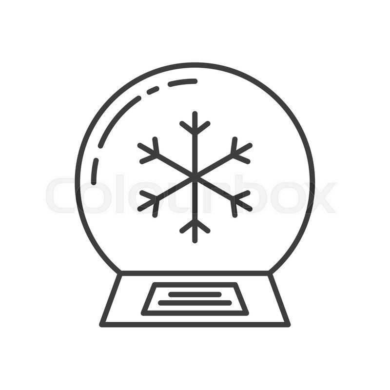 800x800 Snow Globe Linear Icon Thin Line Stock Vector Colourbox