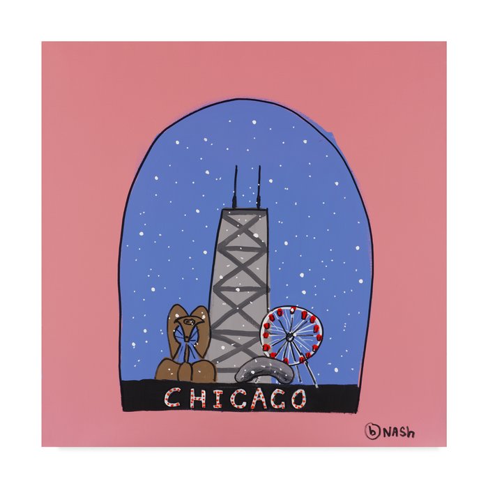 700x700 Winston Porter 'chicago Snow Globe' Drawing Print On Wrapped