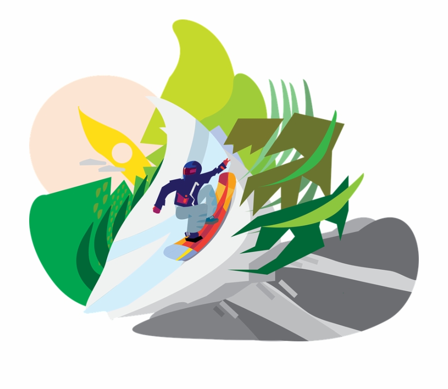 920x800 Drawing, Landscape, Snow, Snowboarding