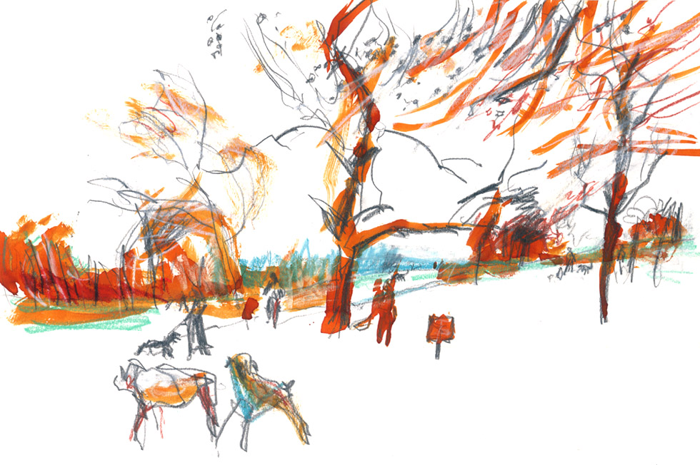 980x652 Georg Meyer Wiel Drawing Landscape