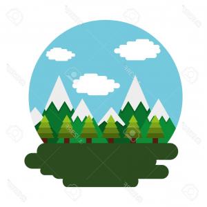 300x300 Photostock Vector Peak Mountain Snow Landscape Land Scene Vector