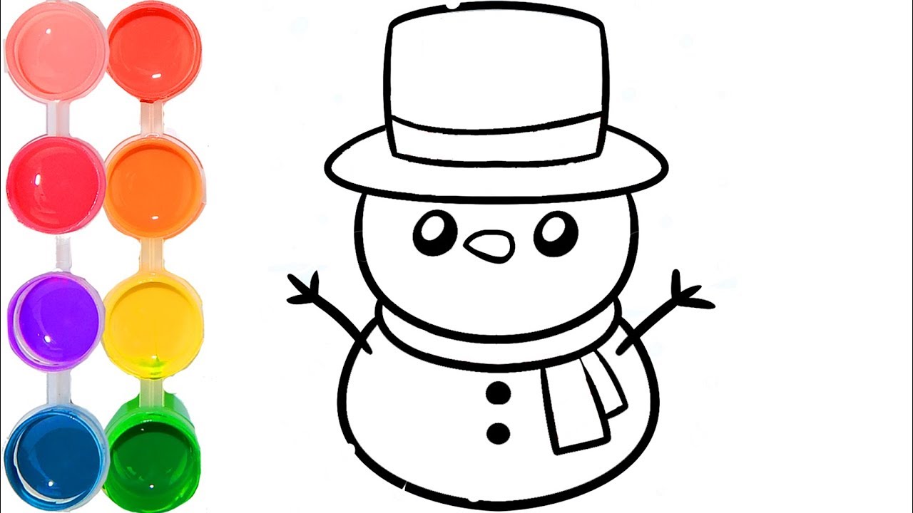 1280x720 How To Draw A Snowman How To Color Art For Kids Cartooning