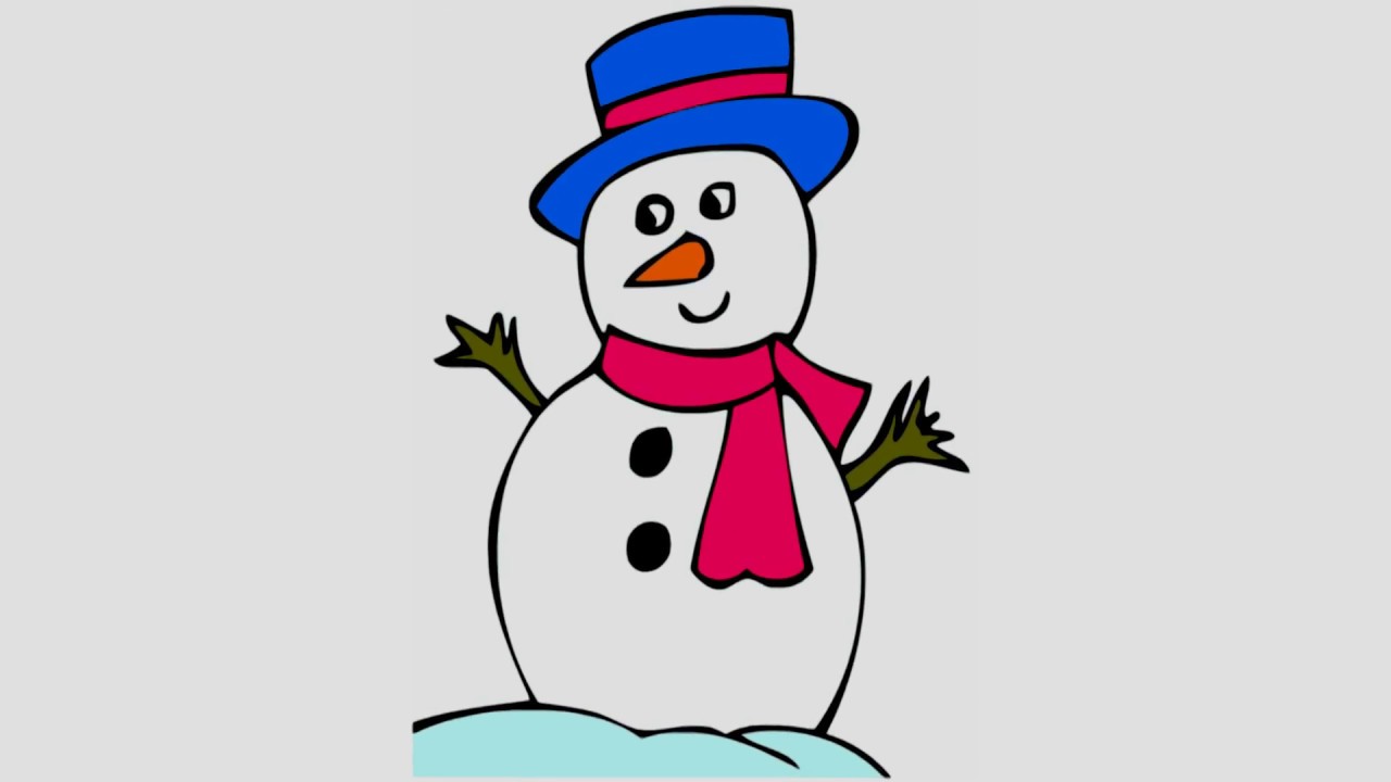 1280x720 How To Draw And Color Snowman Drawing And Coloring With Nursery