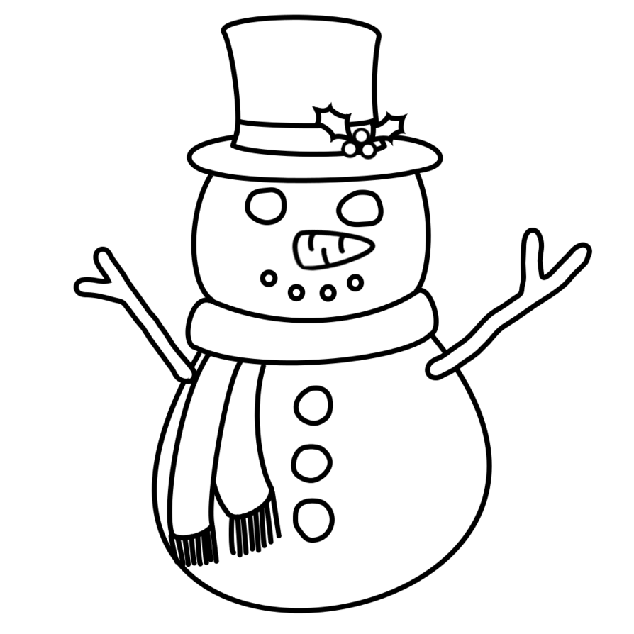 894x894 Snowman Drawing, Picture