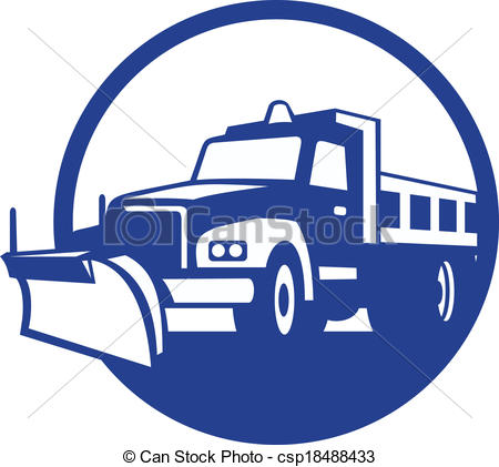 450x421 snow plow truck circle retro illustration of a snow plow truck