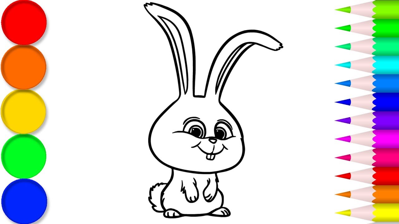 1280x720 Snowball Coloring And Drawing For Kids, The Secret Life Of Pets