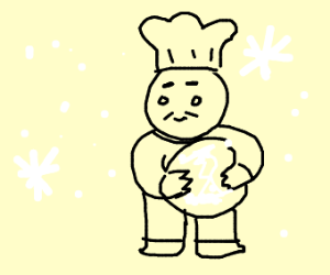 300x250 Baker Hugging A Snowball