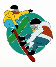 190x228 Nice Snowboard Ride Drawing Gift Gift Ideas Coasters Spreadshirt