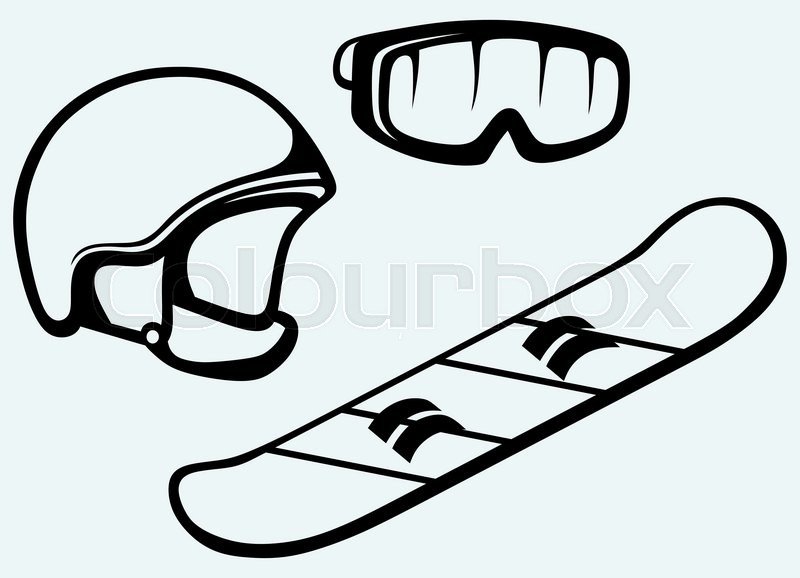 800x578 Set Equipment For Snowboarding Stock Vector Colourbox