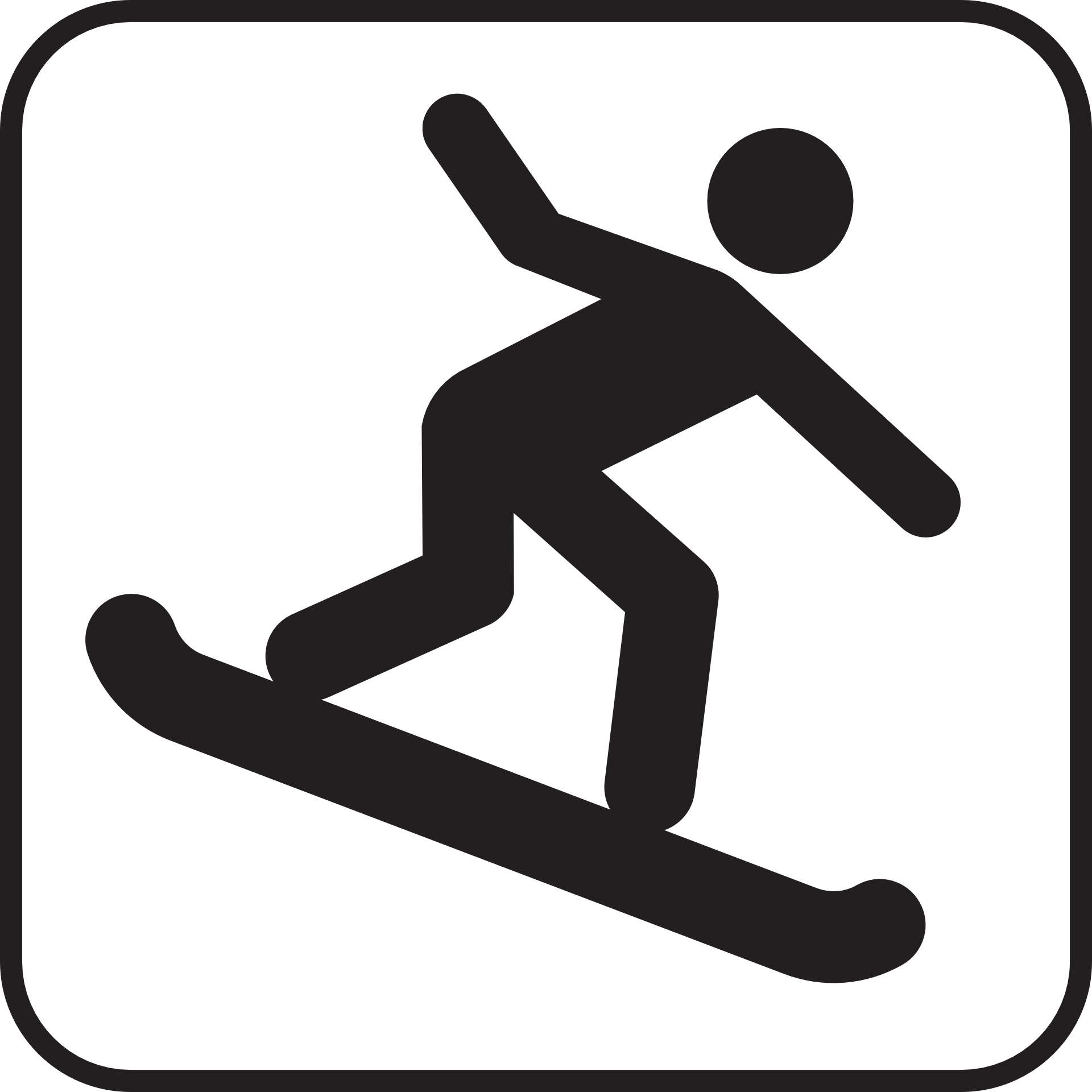 1920x1920 Snowboard Icon Drawing Free Image