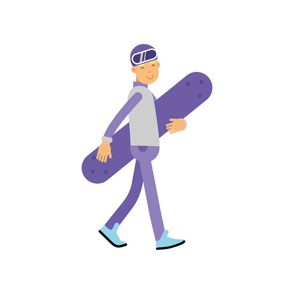 600x600 Teen Boy Walking With Snowboard, Boy Doing Sport, Active Lifestyle