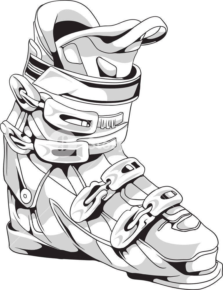769x1000 Vector Snowboard Boot Royalty Free Stock Image