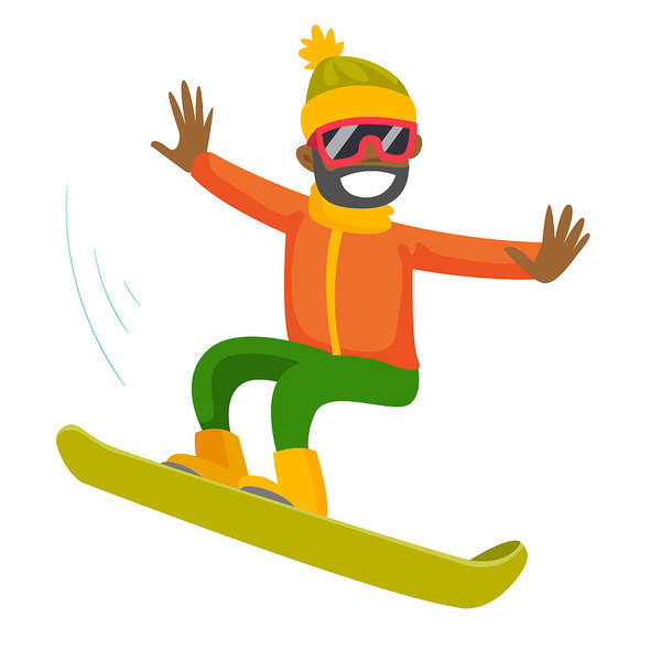 600x600 Young Black Man Riding A Snowboard Art Print