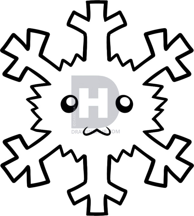647x720 How To Draw A Snowflake For Kids, Step