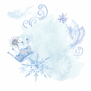320x320 Hd Blue Hand Drawn Crown Snowflake Cartoon Snow Transparent