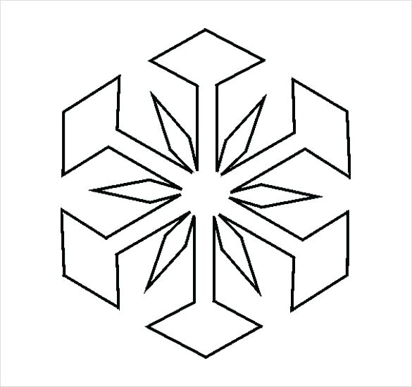 585x550 Easy Snowflakes Template To Print Drawing Templates Snowflake