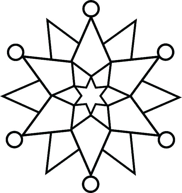 600x636 Coloring Pages Draw A Snowflake