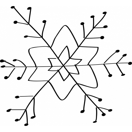 456x456 Snowflake Doodle Template Graphic