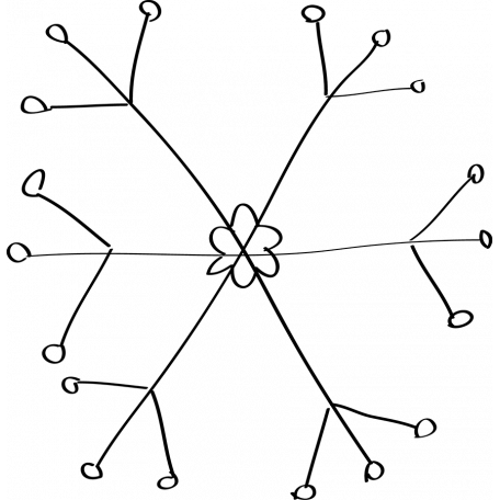 456x456 Snowflake Doodle Template Graphic