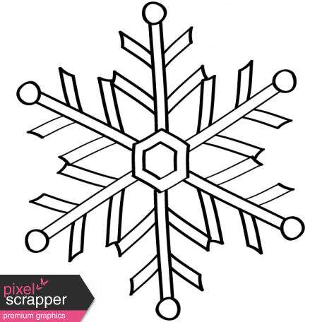 456x456 Snowflake Doodle Template Graphic