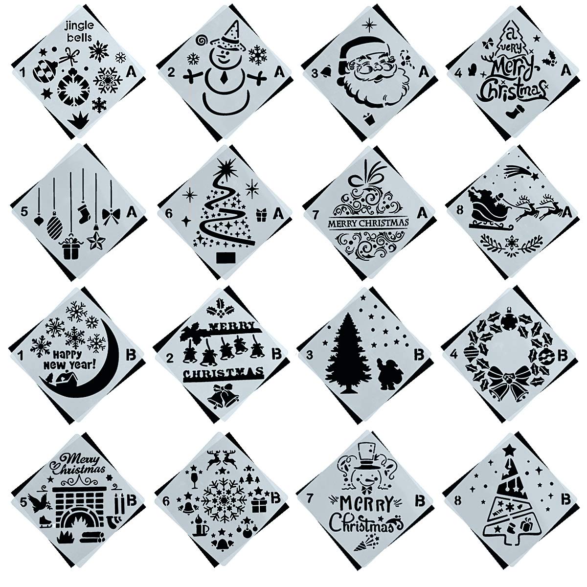 1200x1200 Pack Christmas Stencils Journal Stencil Template