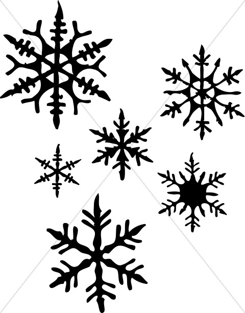480x612 Snowflake Line Art Group With Items