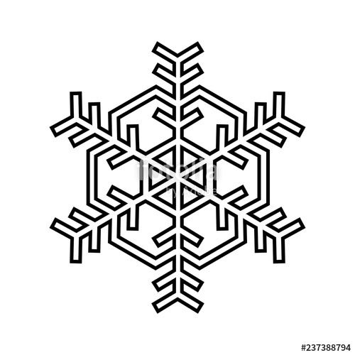 500x500 Snowflake Line Icon Beautiful Six Branch Snowflake Of Artistic