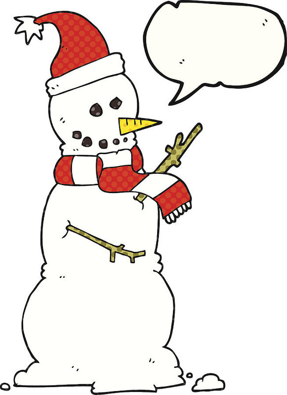 581x800 Comic Book Speech Bubble Cartoon Snowman Art Print