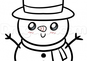 300x210 Drawing A Snowman Snowman Cartoon Drawing At Getdrawings Free