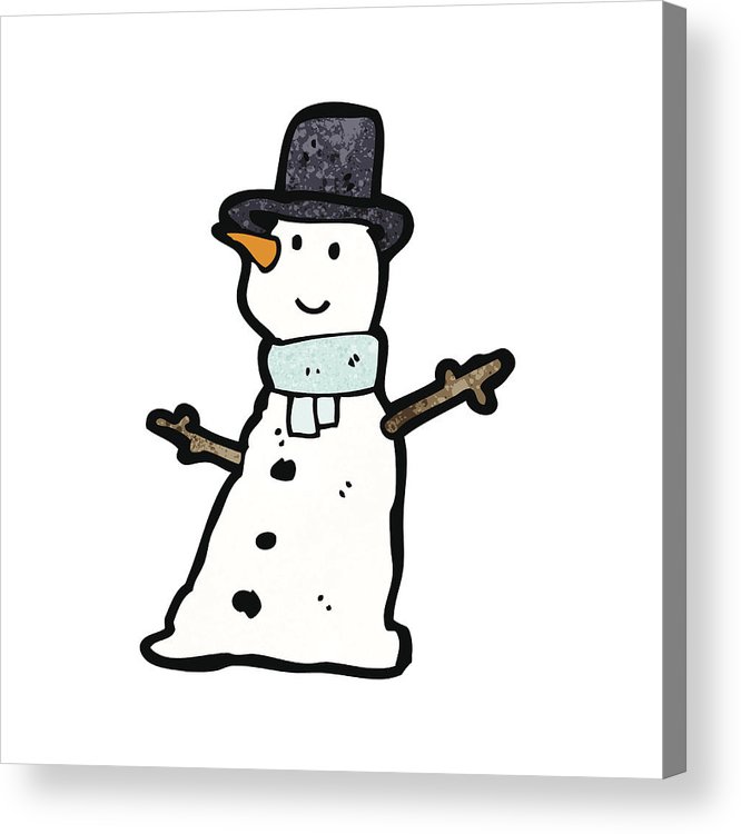 666x750 Cartoon Snowman Acrylic Print