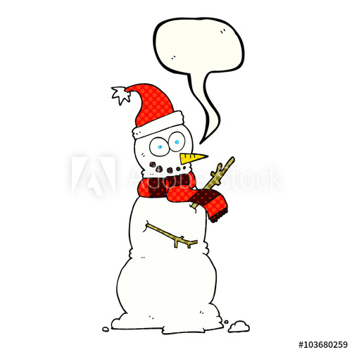 500x500 Comic Book Speech Bubble Cartoon Snowman