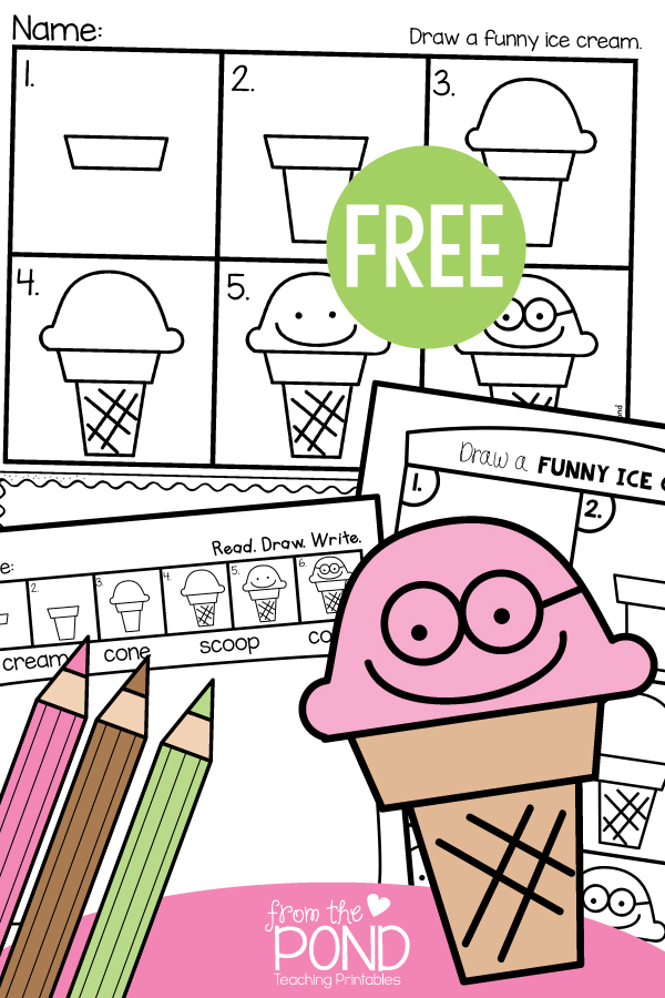 600x900 Ice Cream Directed Drawing From The Pond