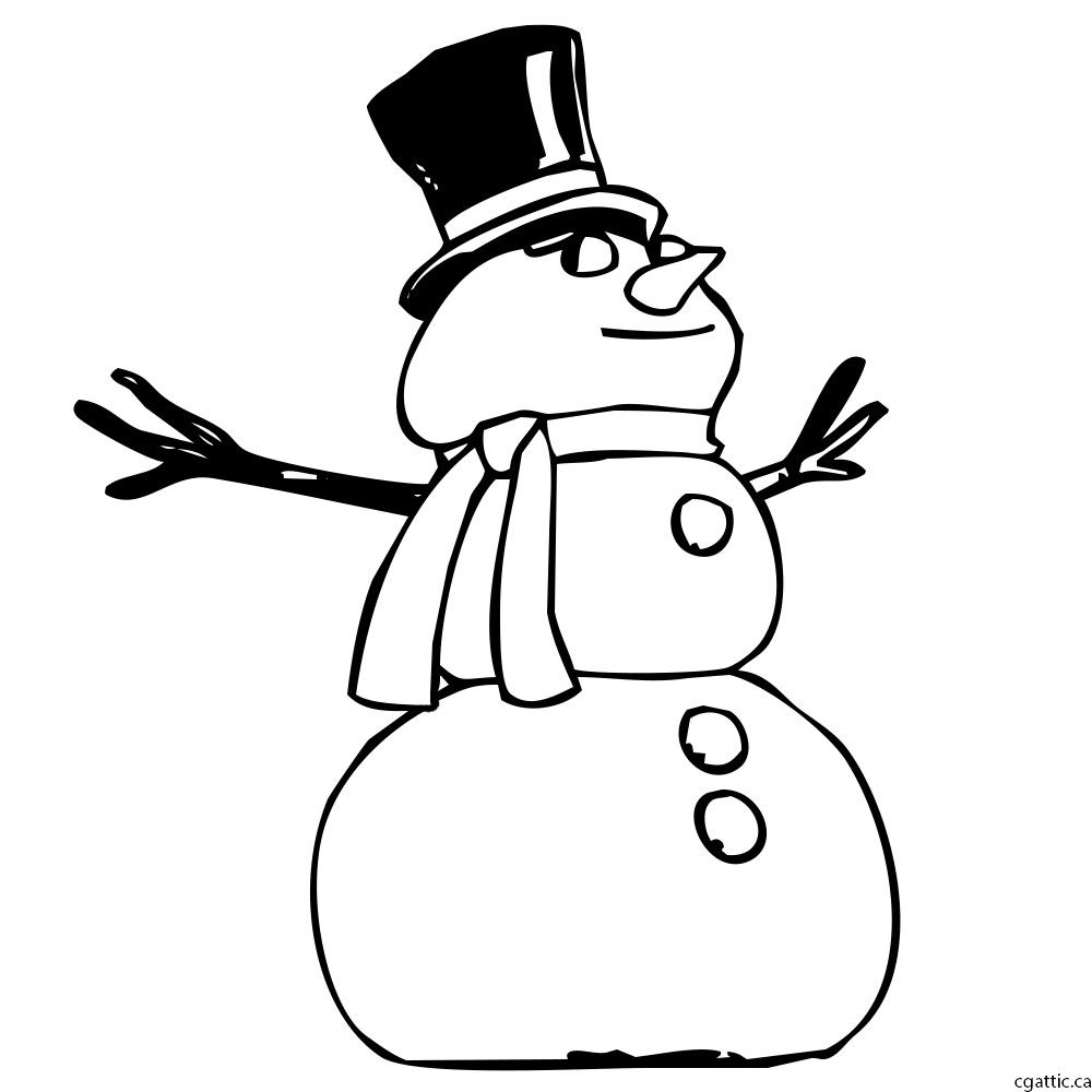 1000x1000 Scarf Drawing Snowman For Free Download