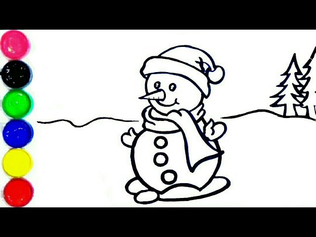 640x480 download thumbnail for snowman coloring and drawing for kids
