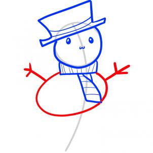 302x302 Drawing Printout How To Draw A Snowman For Kids